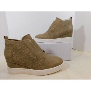 Dream Pairs Inside Zip Wedge Ankle Booties Sneakers  9.5 M Taupe